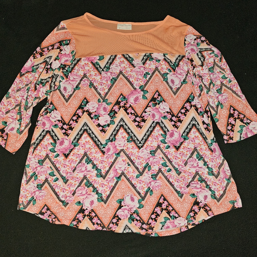 Women's Floral Chevron Top